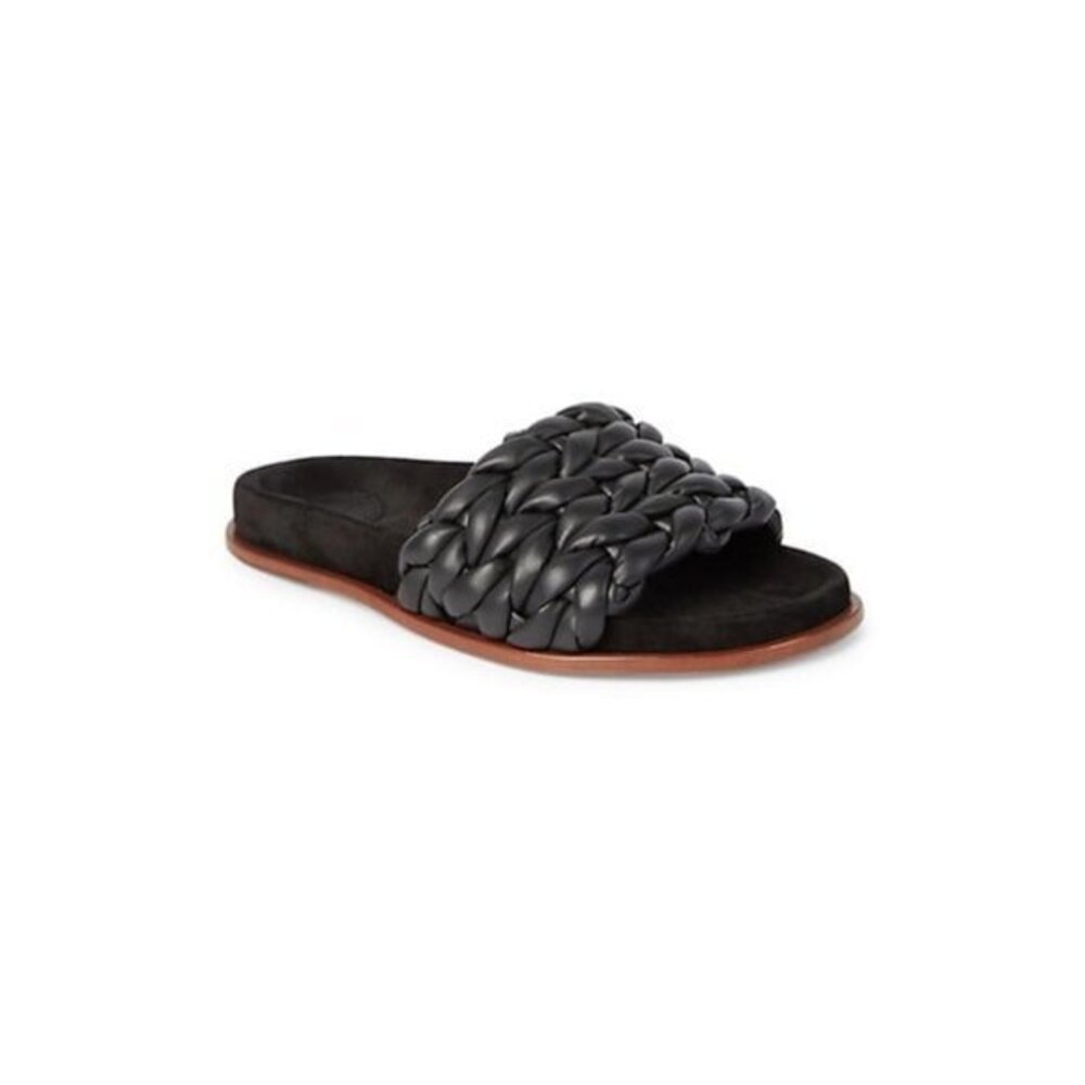 Chloé Kacey Braided black Leather Slides Sandals size 37
